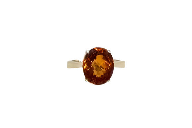 7.34 ct Genuine Citrine Oval Ring