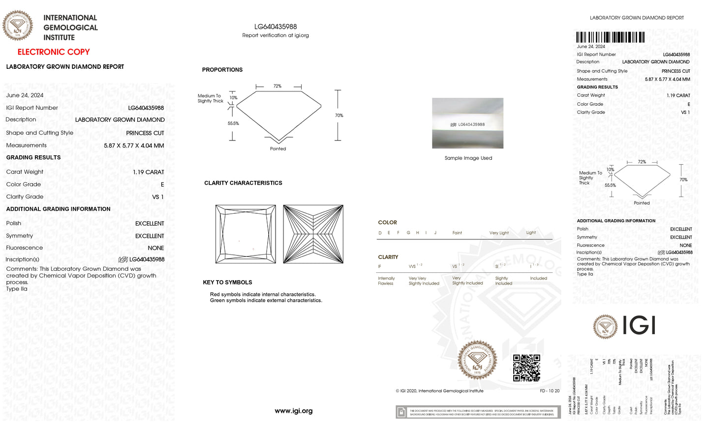 1.397 ctw Princess Cut Diamond Pendant