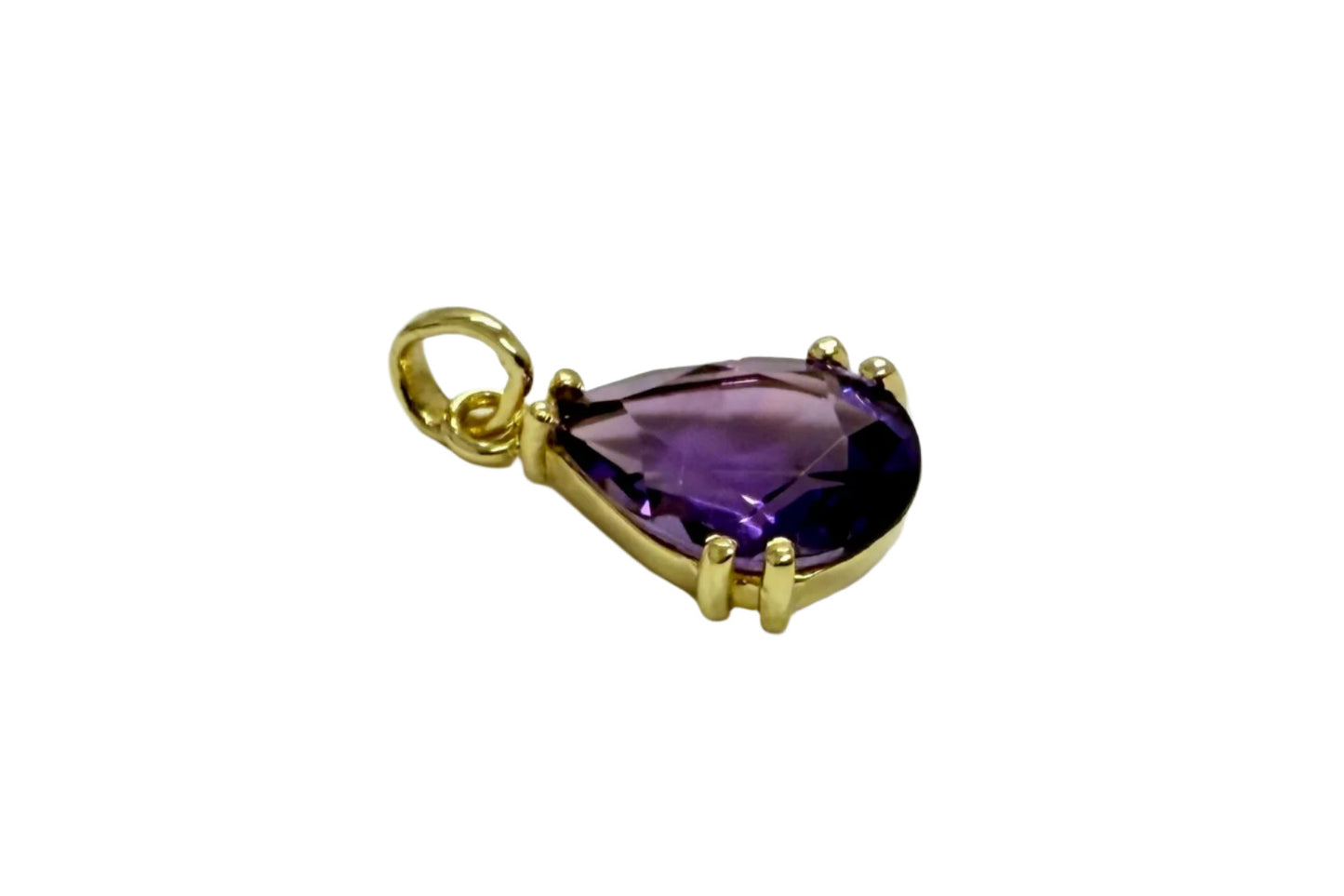 12.8mmx8.6mm Genuine Amethyst Pear Pendant