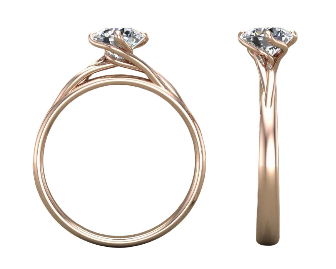 0.59 ctw Round Solitaire Diamond Engagement Ring