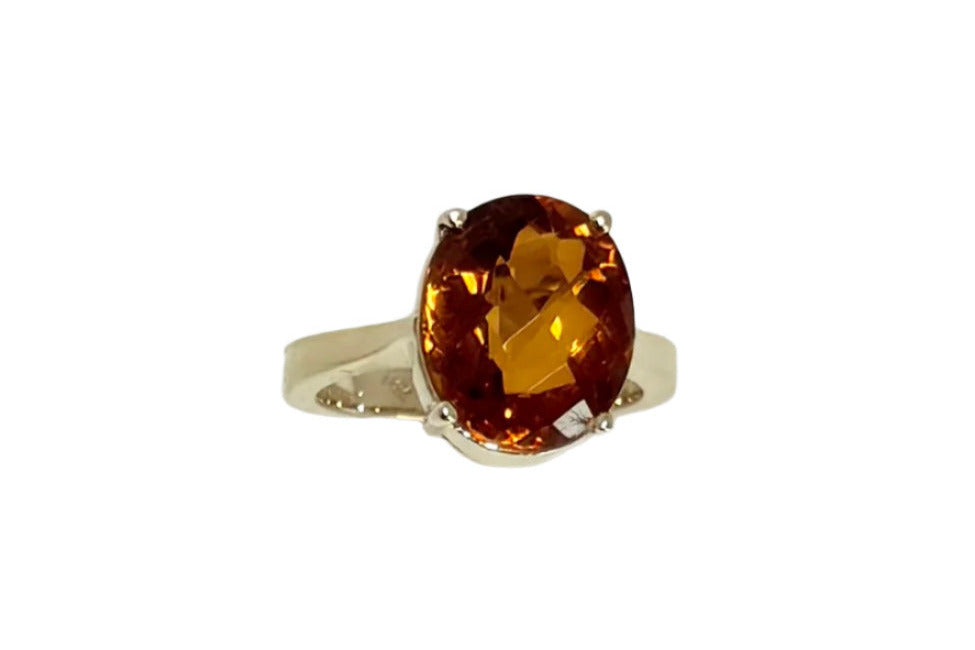 7.34 ct Genuine Citrine Oval Ring
