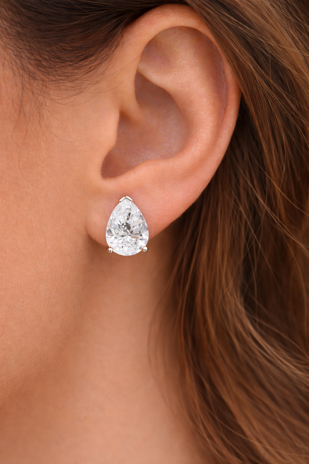.62ctw Pear Diamond Stud Earrings
