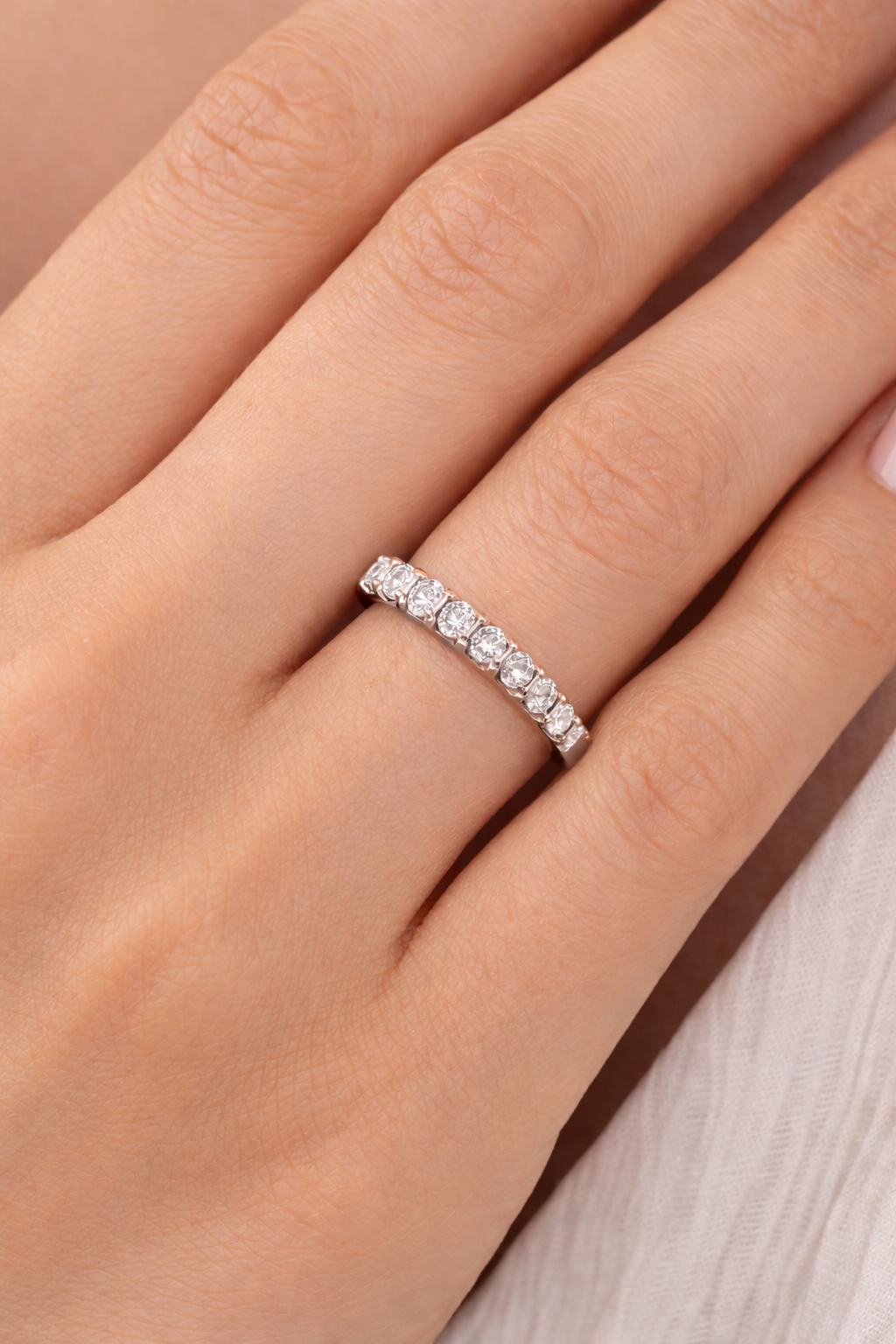 0.55 ctw Half Eternity Diamond Ring
