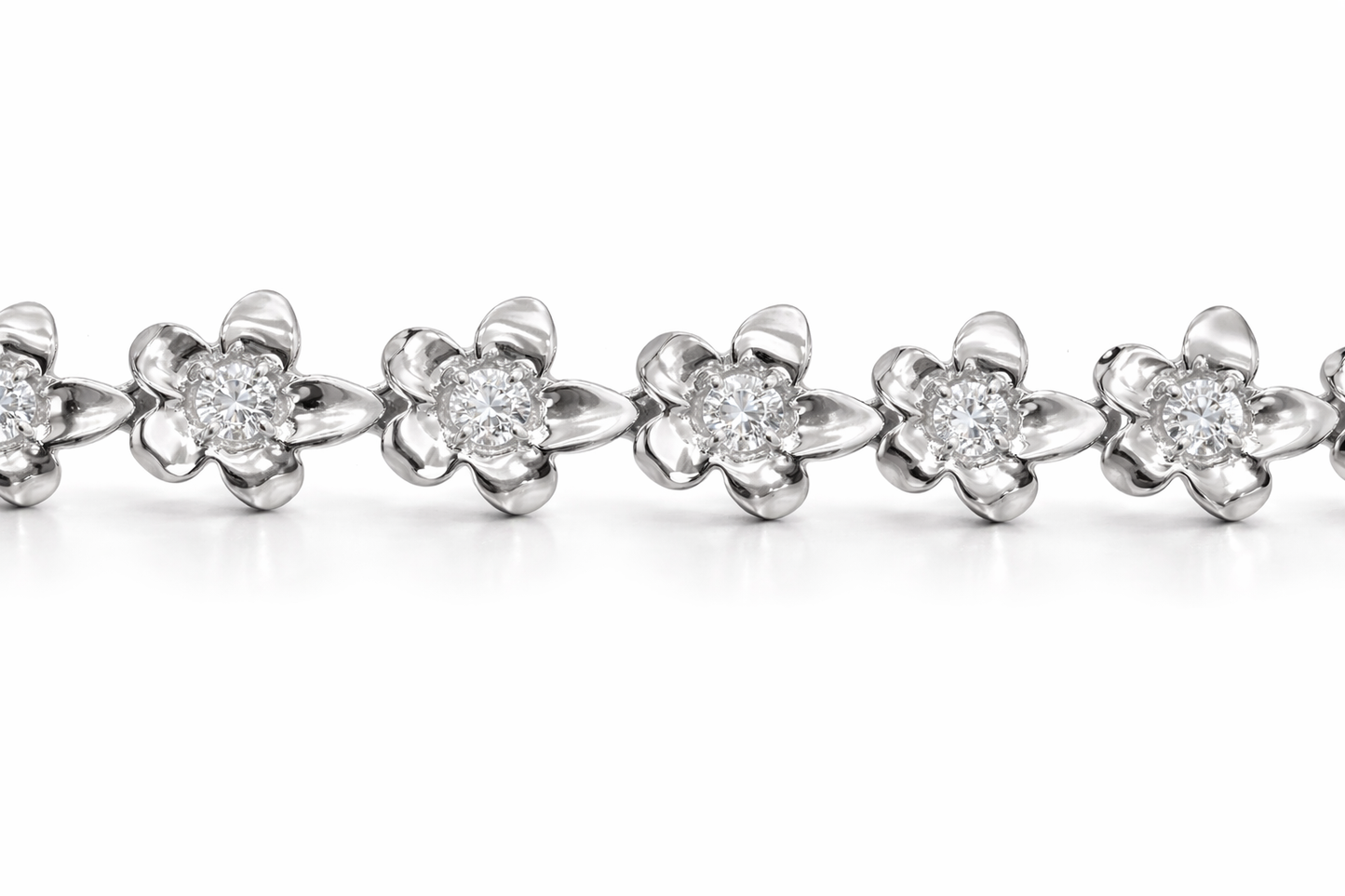 1.08 ctw Hawaiian Flower Plumeria Diamond Bracelet