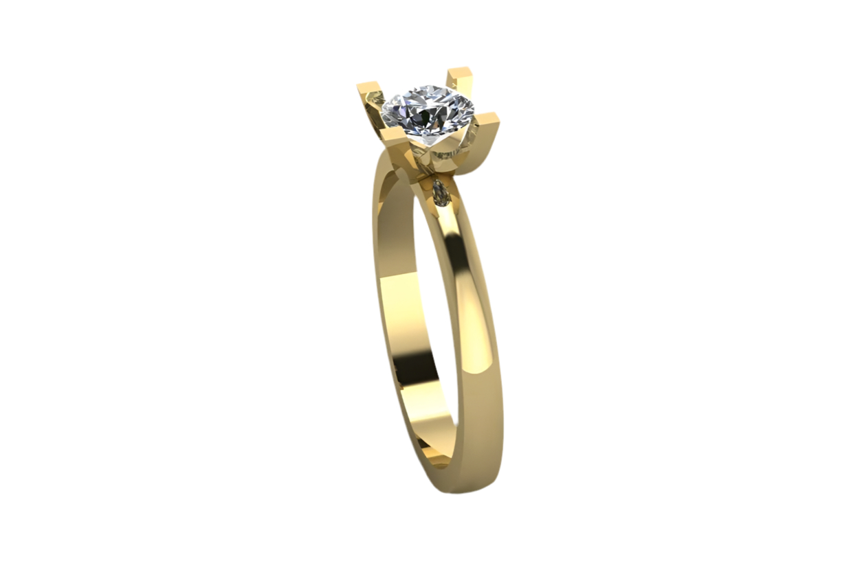 0.59 ctw Round Solitaire Diamond Engagement Ring