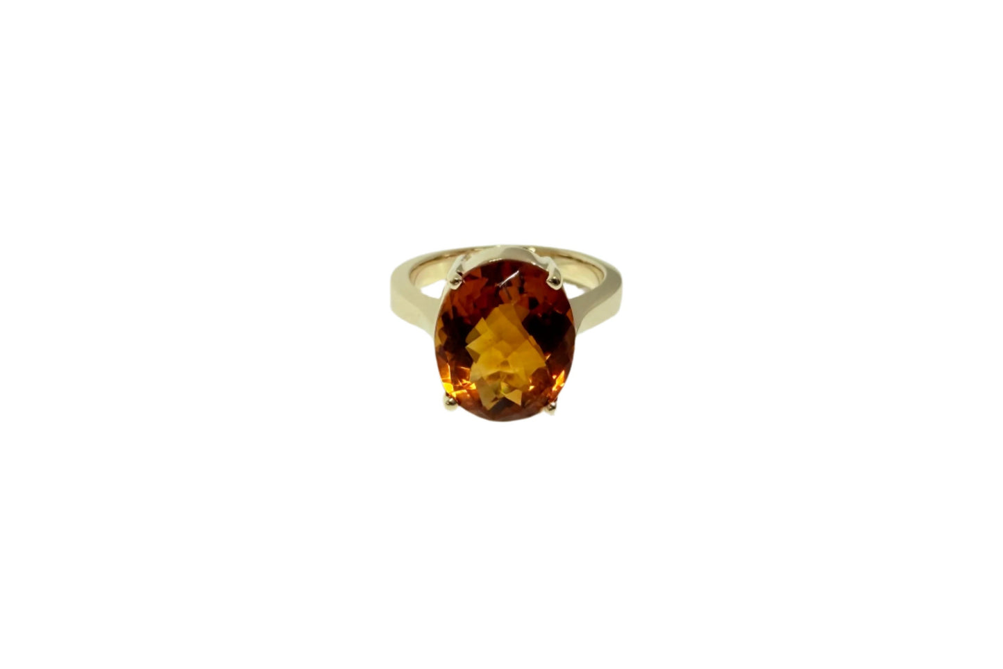 7.34 ct Genuine Citrine Oval Ring
