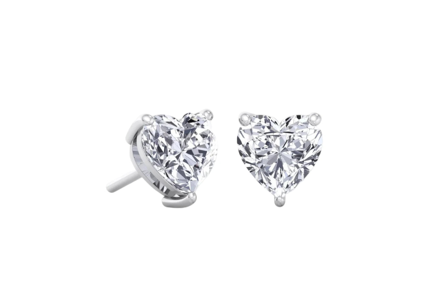 4.7mm Heart Diamond Stud Earrings