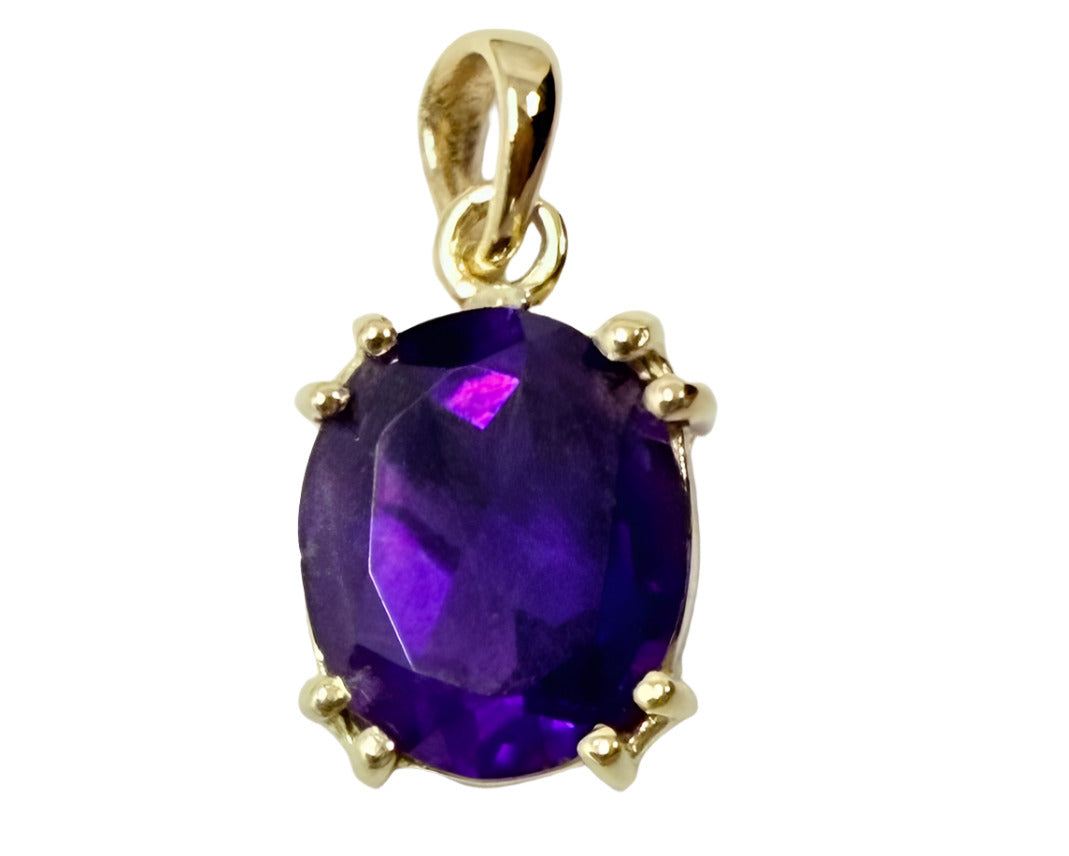 11.3mmx9.06mm Genuine Amethyst Oval Pendant