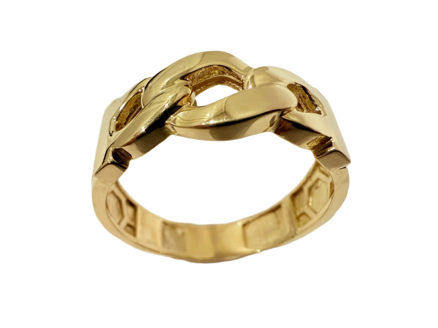 8.5mm Honeycomb Cuban Link Ring