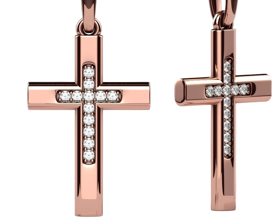 .09 ctw Round Diamond Cross Pendant