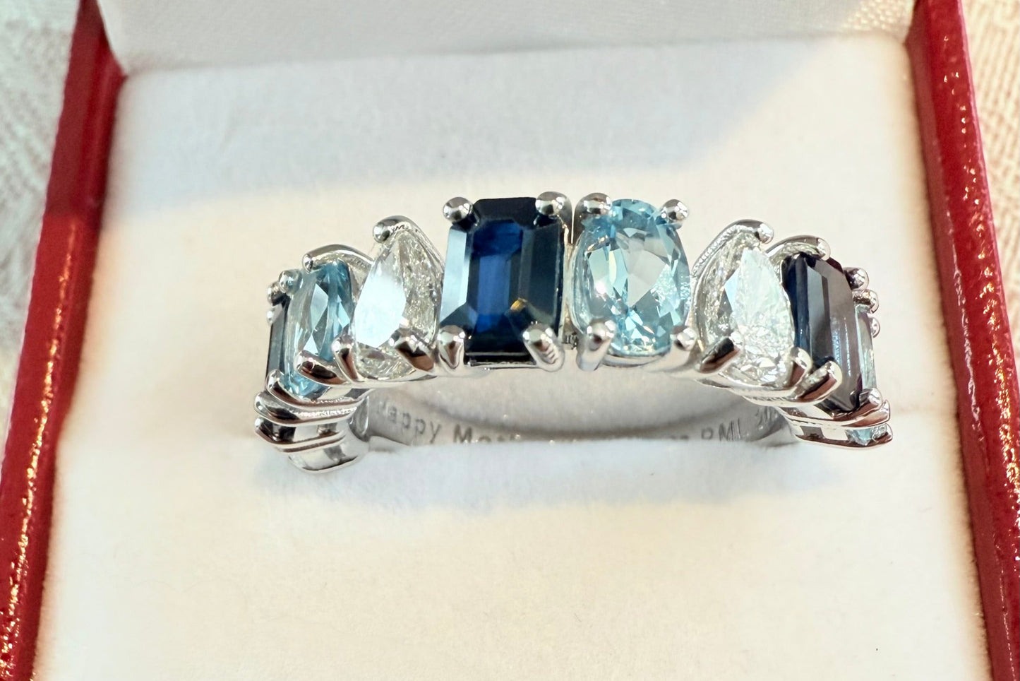 4.27 ctw Diamond Sapphire Aquamarine Ring