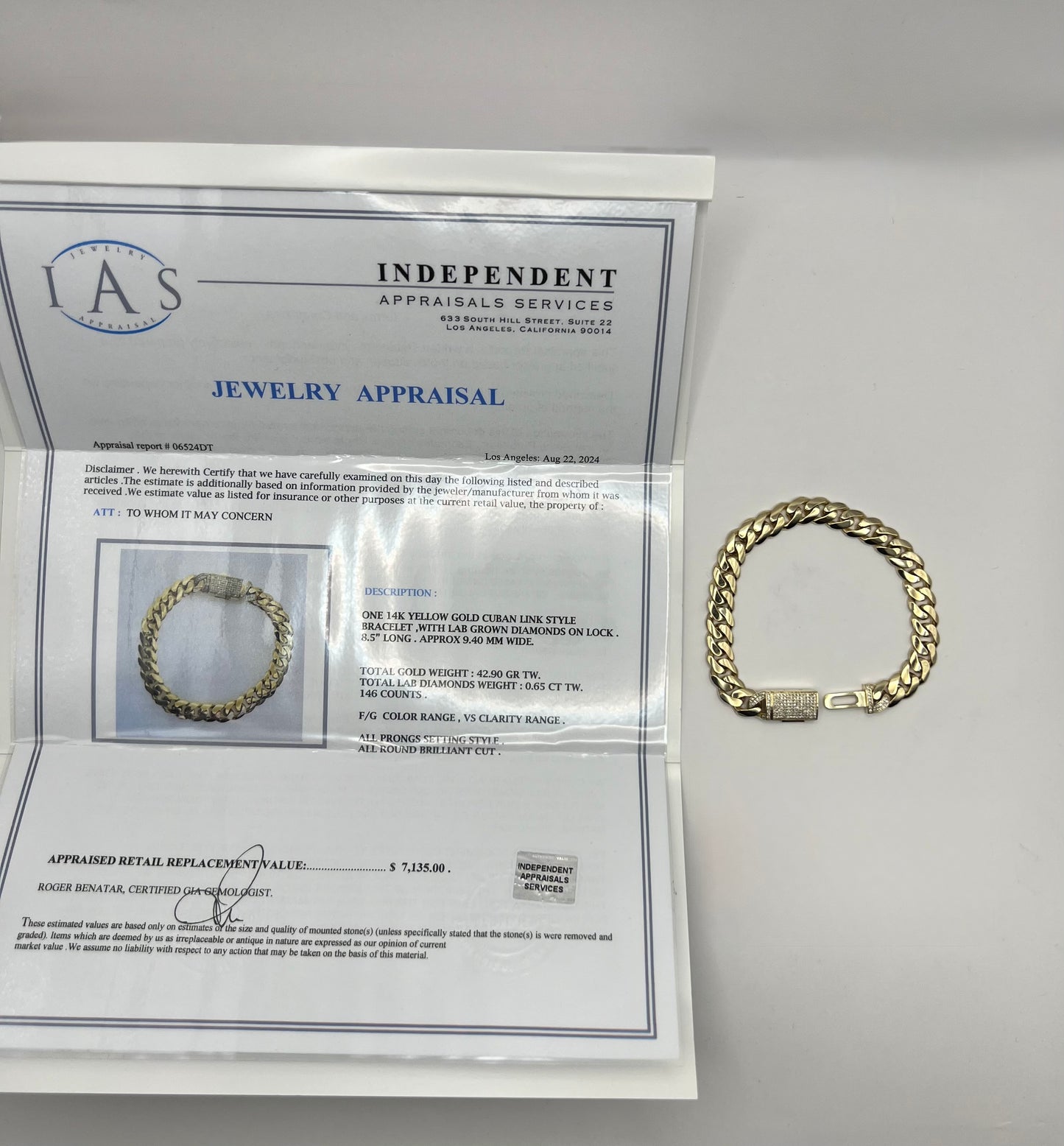 0.65 ctw 9.4mm Diamond Cuban Link