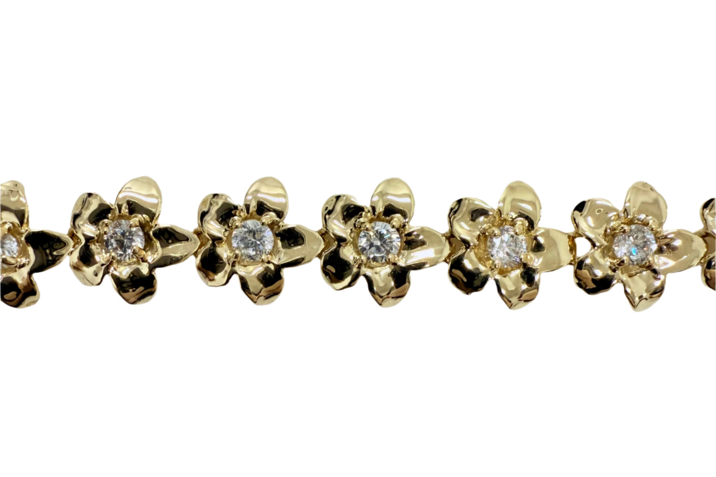 1.08 ctw Hawaiian Flower Plumeria Diamond Bracelet