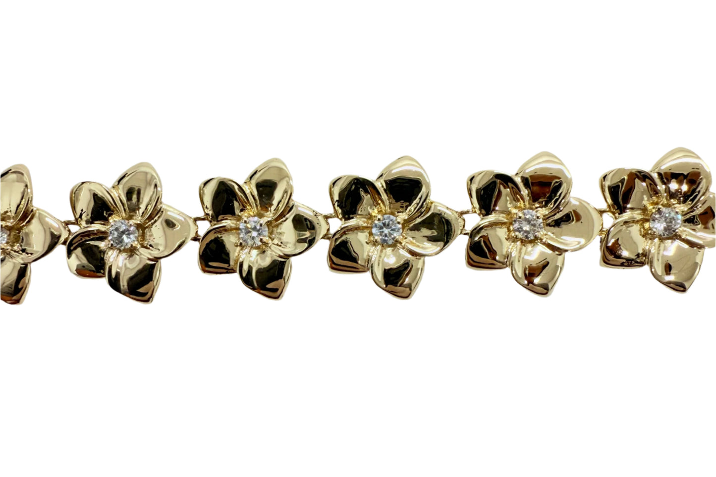 .72 ctw Hawaiian Flower Plumeria Diamond Bracelet