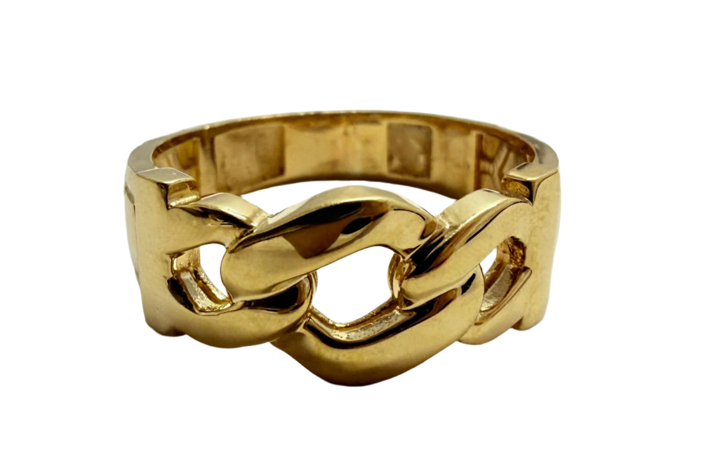 8.5mm Honeycomb Cuban Link Ring