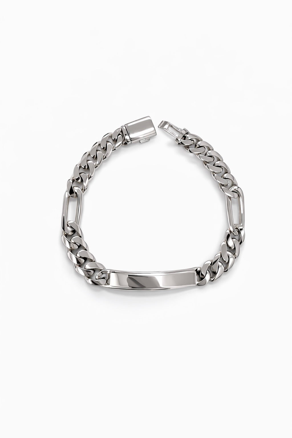 9.5mm Cuban Link Figaro ID Bracelet