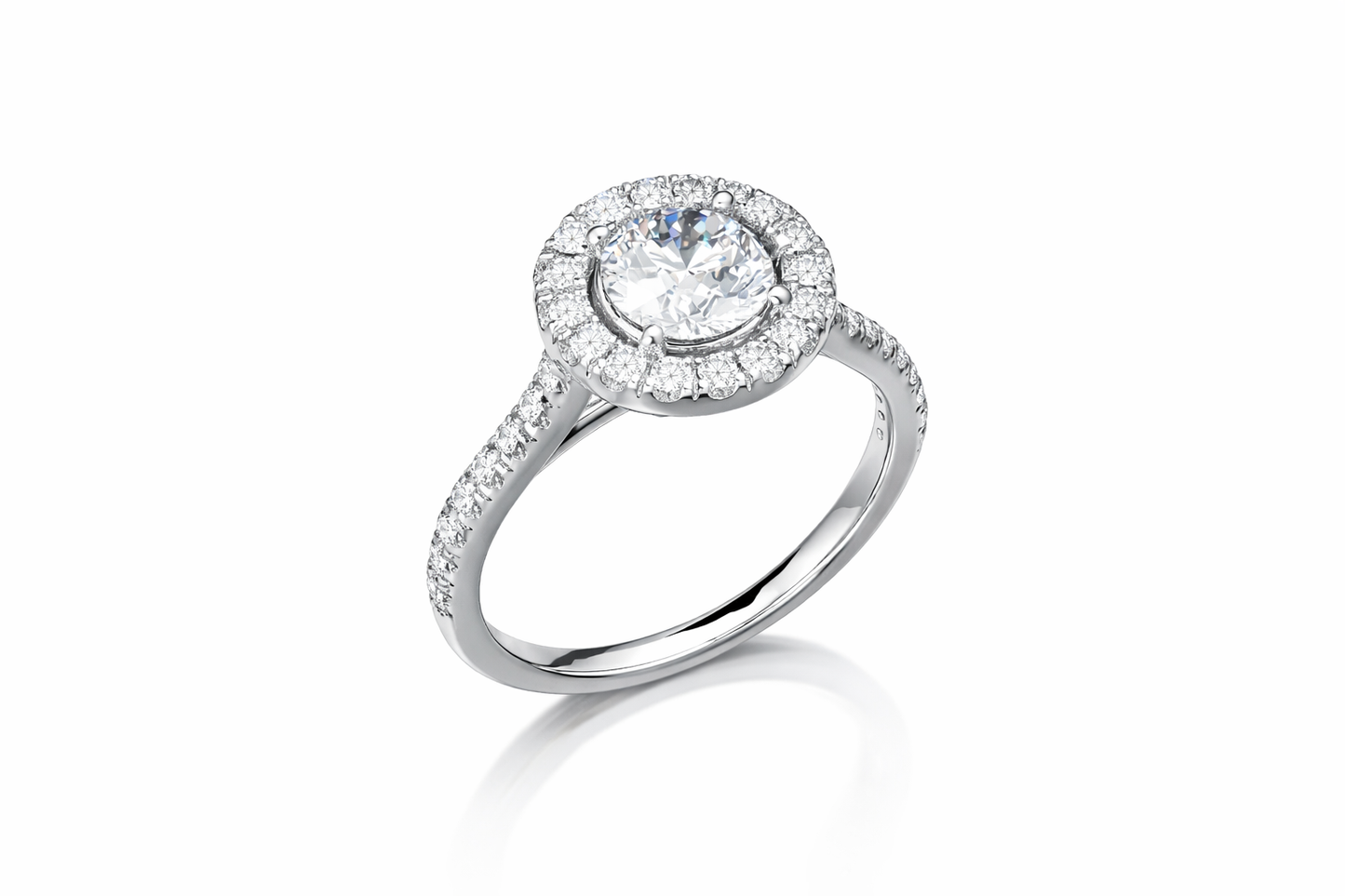 1.489 ctw Halo Diamond Engagement Ring