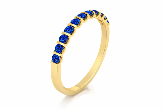 0.55 ctw Half Eternity Blue Sapphire Ring