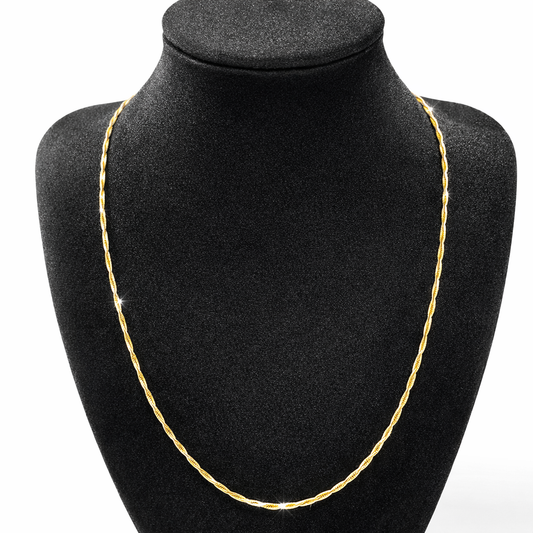 Two Tone White And Yellow Gold Chain