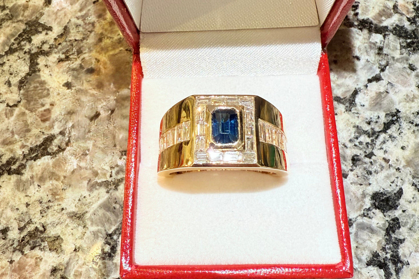 4.96 ctw Mens Sapphire Diamond Ring