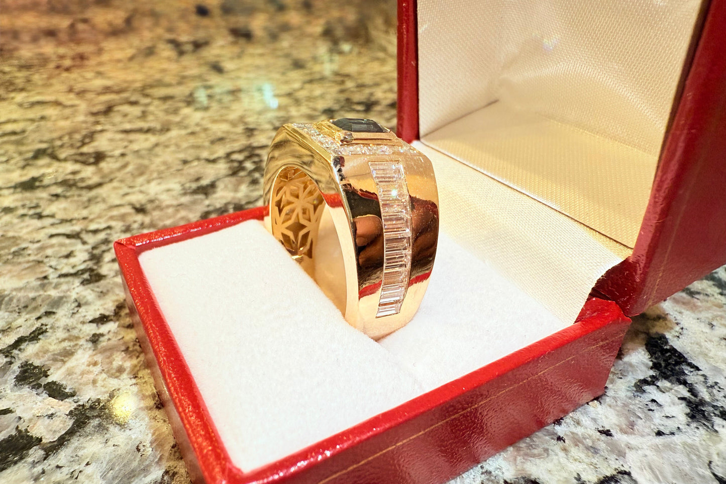 4.96 ctw Mens Sapphire Diamond Ring