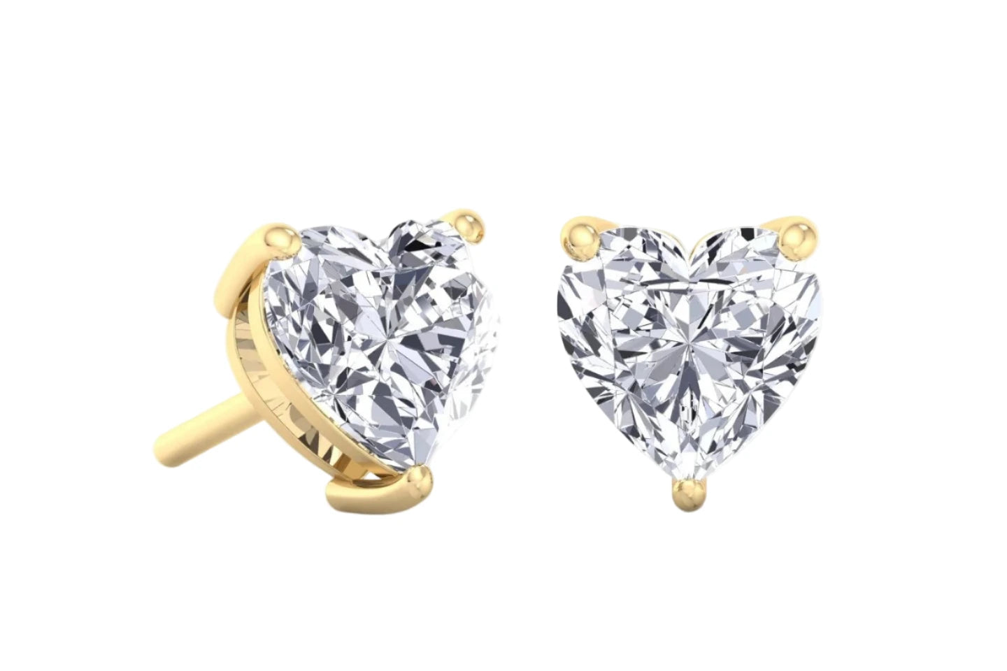 4.7mm Heart Diamond Stud Earrings