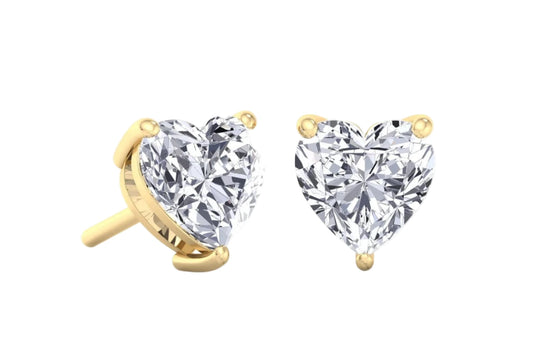 4.7mm Heart Diamond Stud Earrings