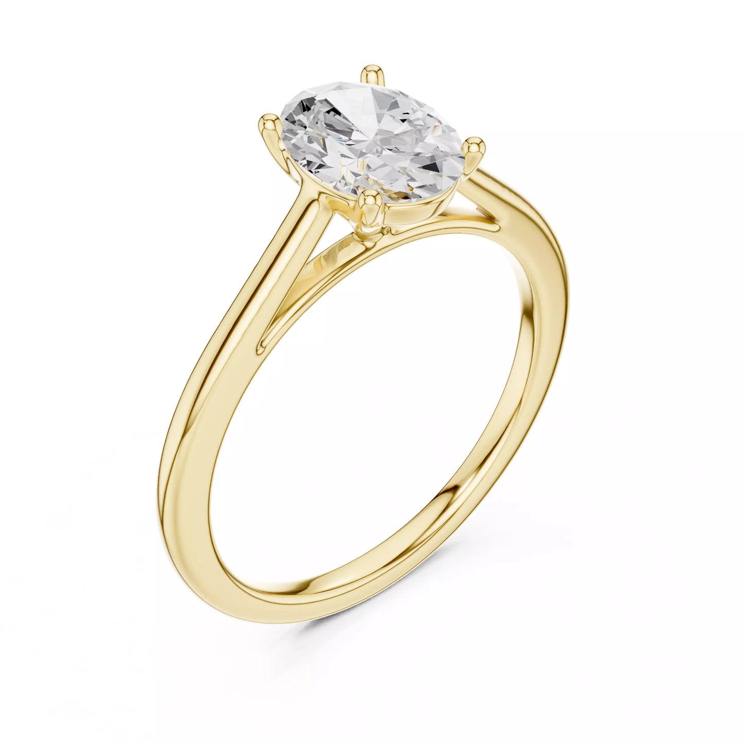 1.00 ctw Oval Diamond Solitaire Engagement Ring
