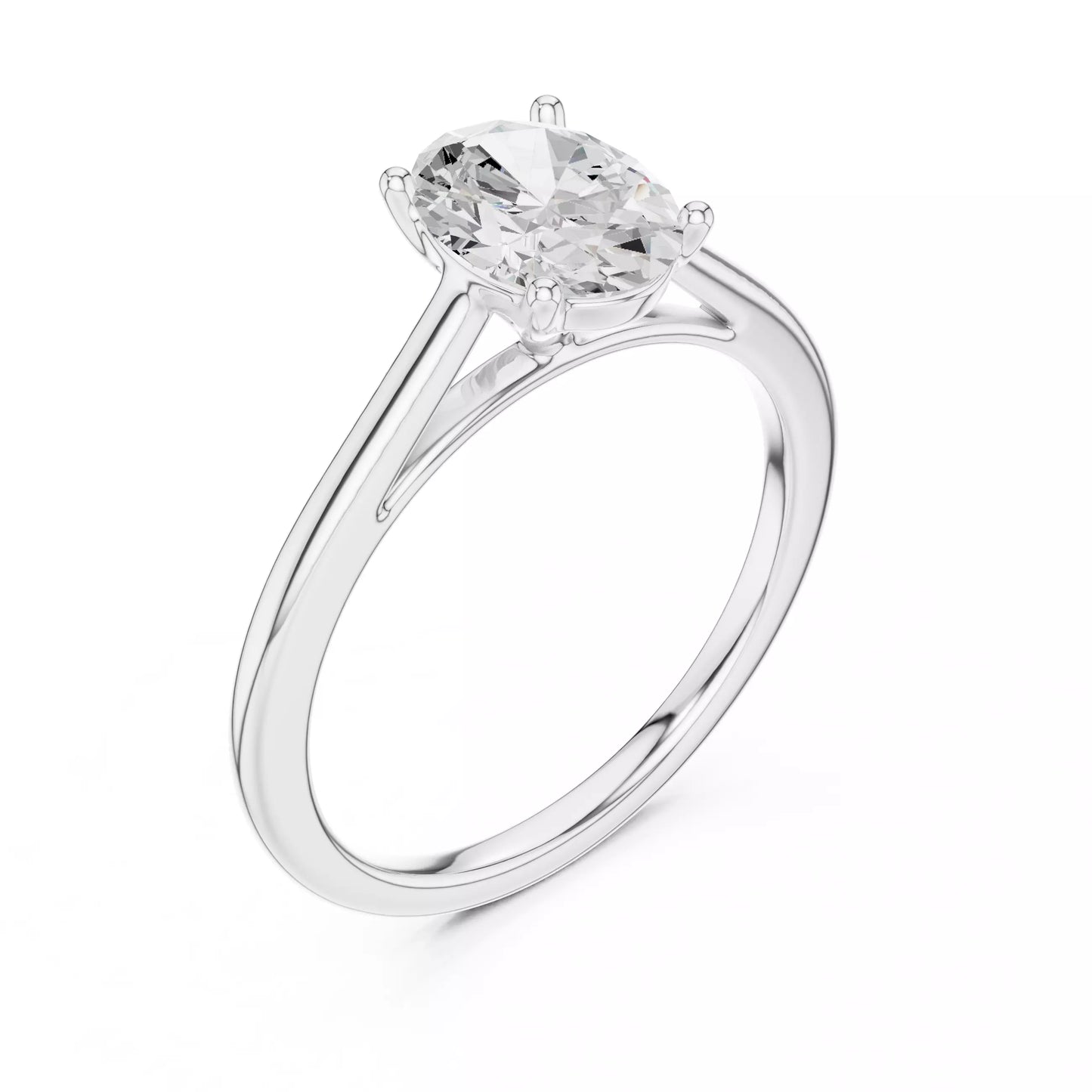1.00 ctw Oval Diamond Solitaire Engagement Ring
