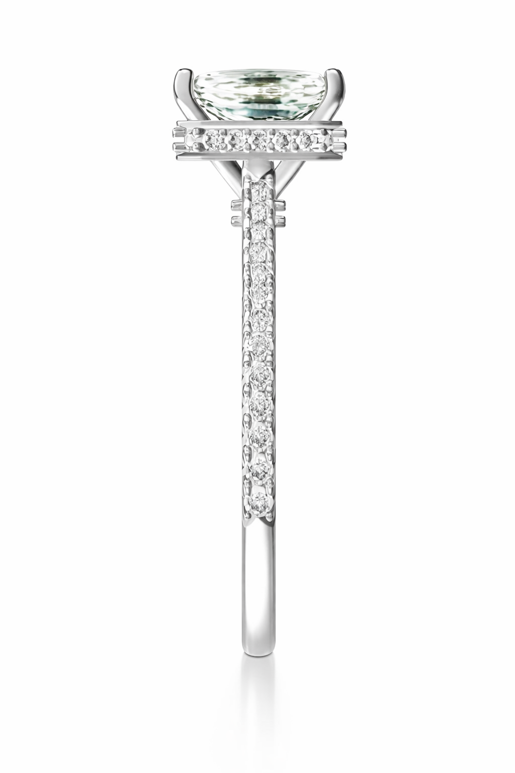 1.95 ctw Emerald Diamond Engagement Ring