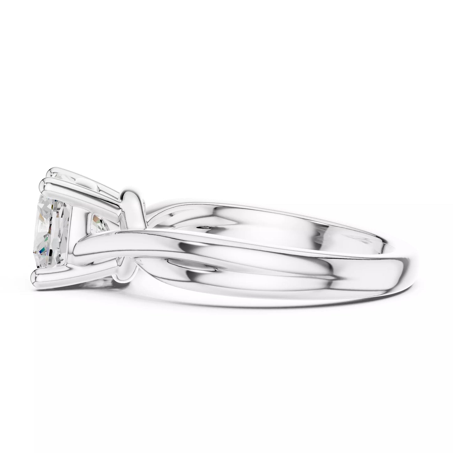 2.00 ctw Cushion Diamond Solitaire Cross Over Engagement Ring