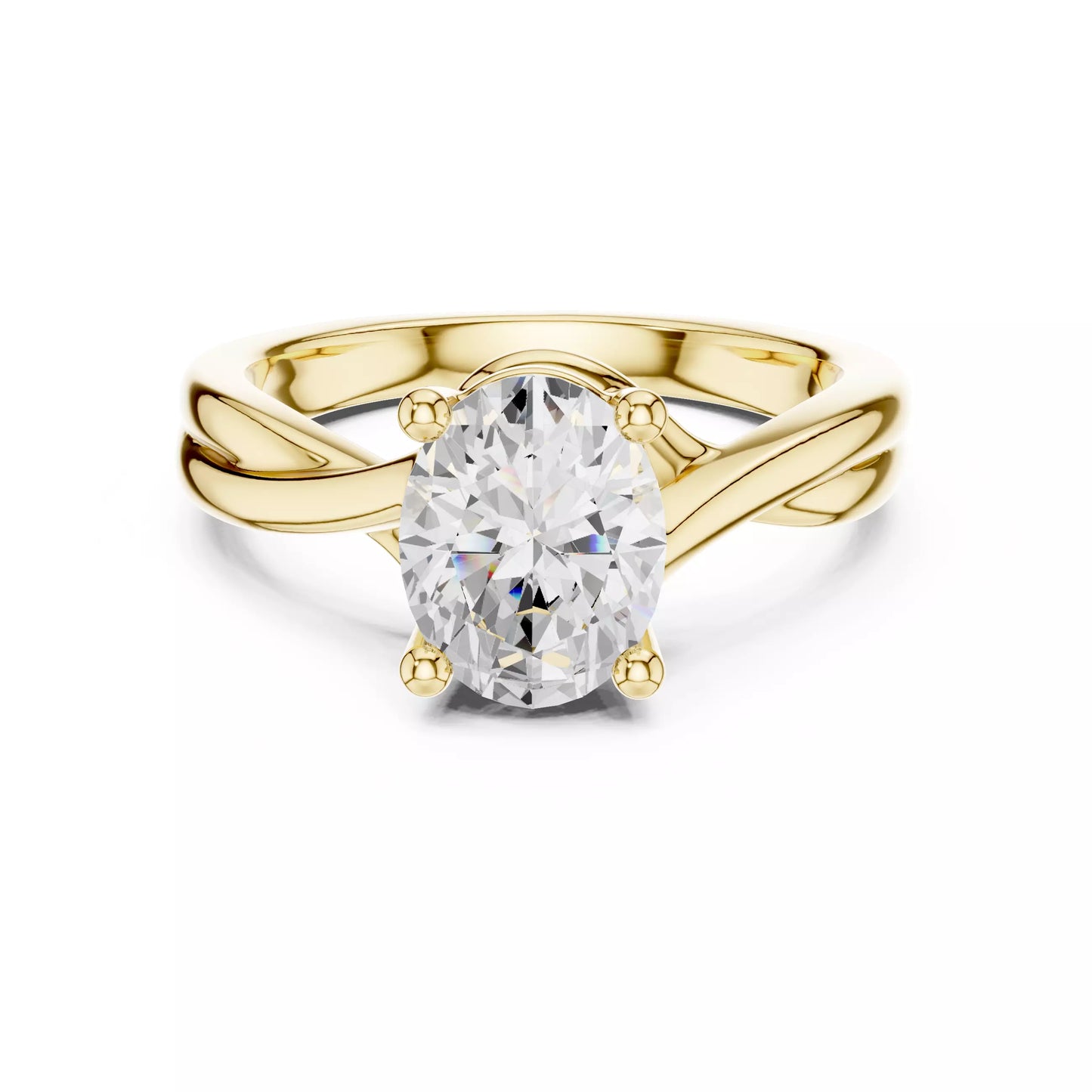 2.00 ctw Oval Diamond Solitaire Cross Over Engagement Ring