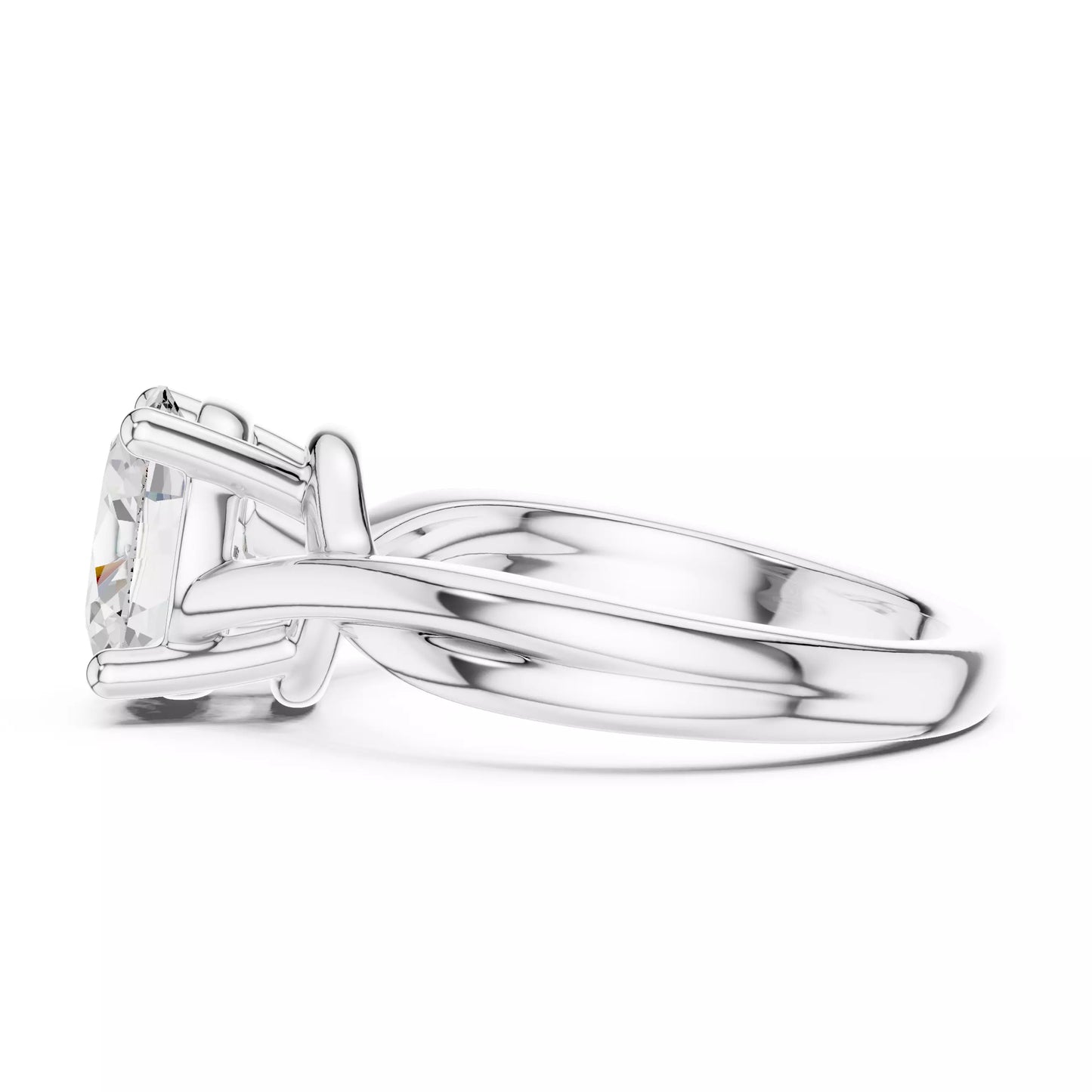 2.00 ctw Oval Diamond Solitaire Cross Over Engagement Ring