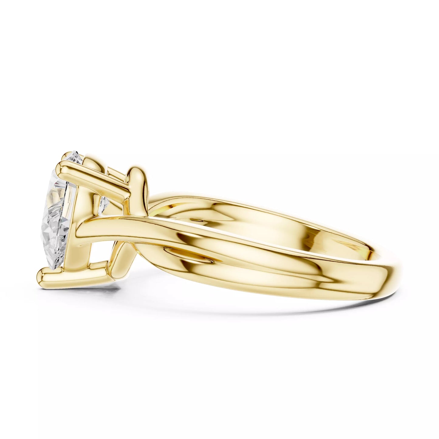 2.00 ctw Pear Diamond Solitaire Twist Split Shank Engagement Ring