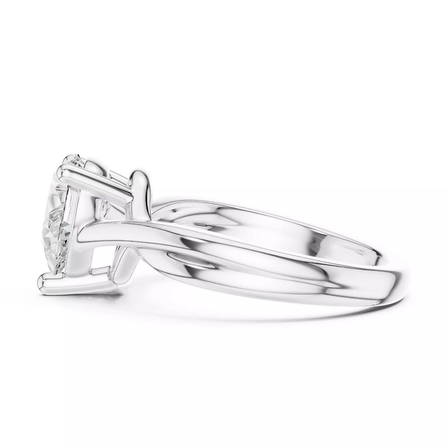 2.00 ctw Pear Diamond Solitaire Twist Split Shank Engagement Ring
