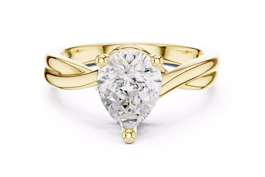 2.00 ctw Pear Diamond Solitaire Twist Split Shank Engagement Ring