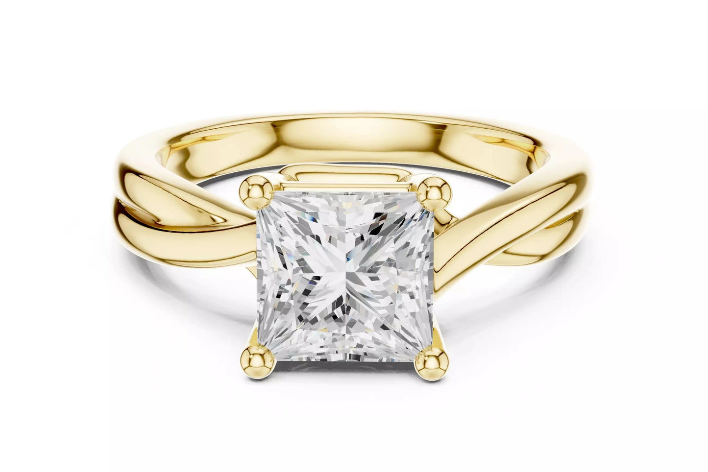 2.00 ctw Princess Diamond Solitaire Cross Over Engagement Ring