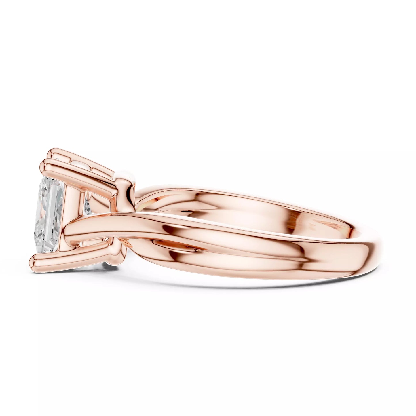 2.00 ctw Princess Diamond Solitaire Cross Over Engagement Ring