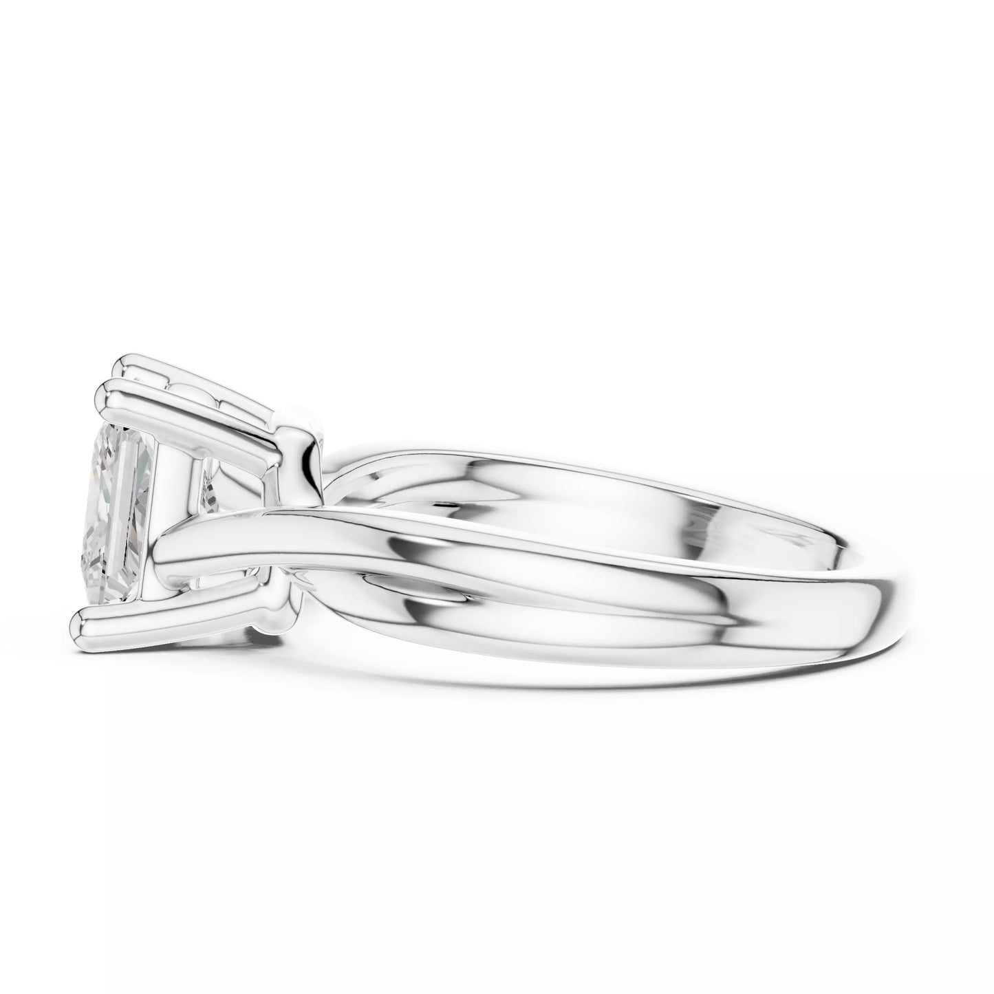 2.00 ctw Princess Diamond Solitaire Cross Over Engagement Ring
