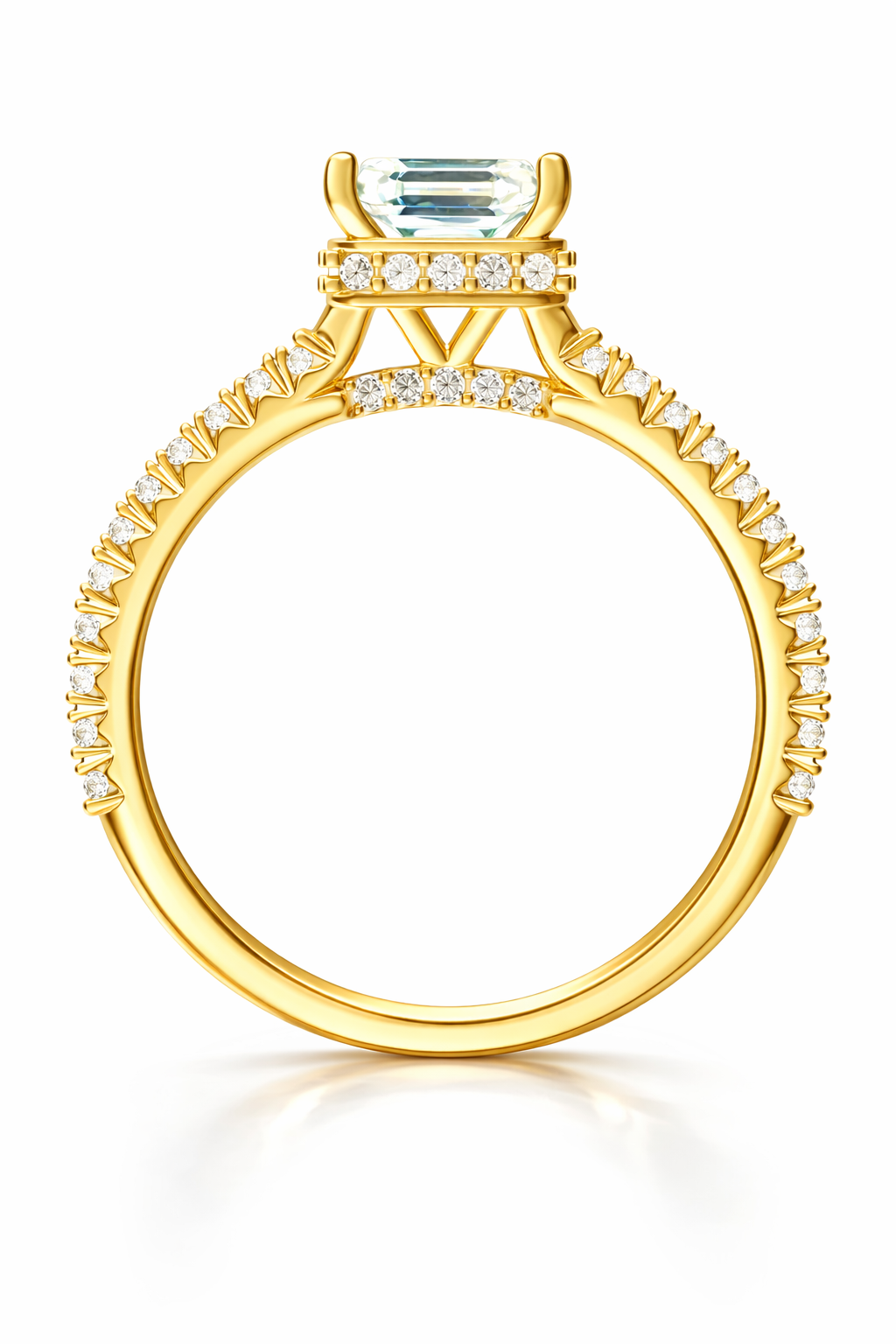 1.95 ctw Emerald Diamond Engagement Ring
