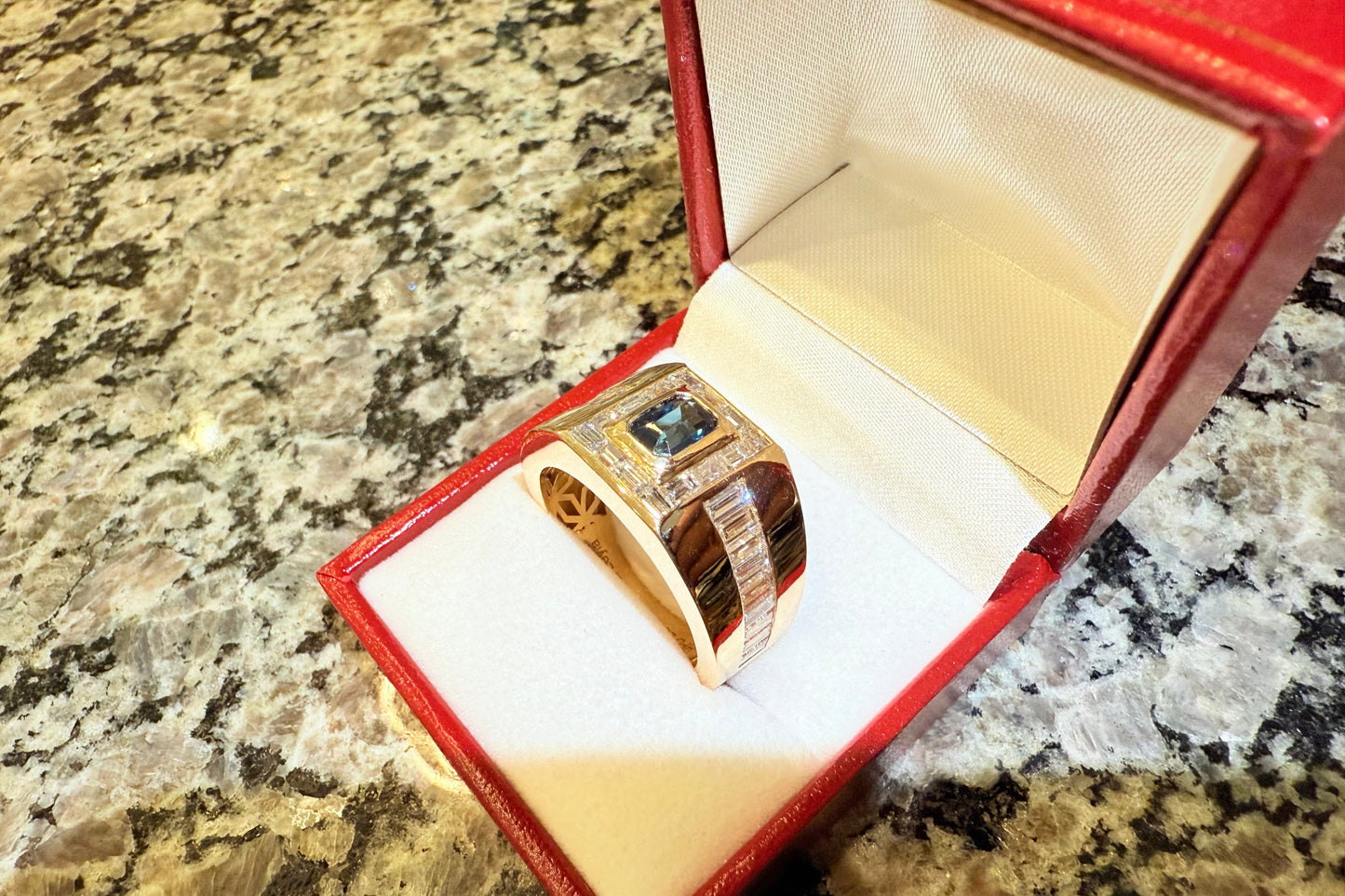 4.96 ctw Mens Sapphire Diamond Ring