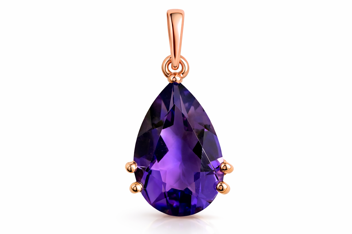 12.8mmx8.6mm Genuine Amethyst Pear Pendant