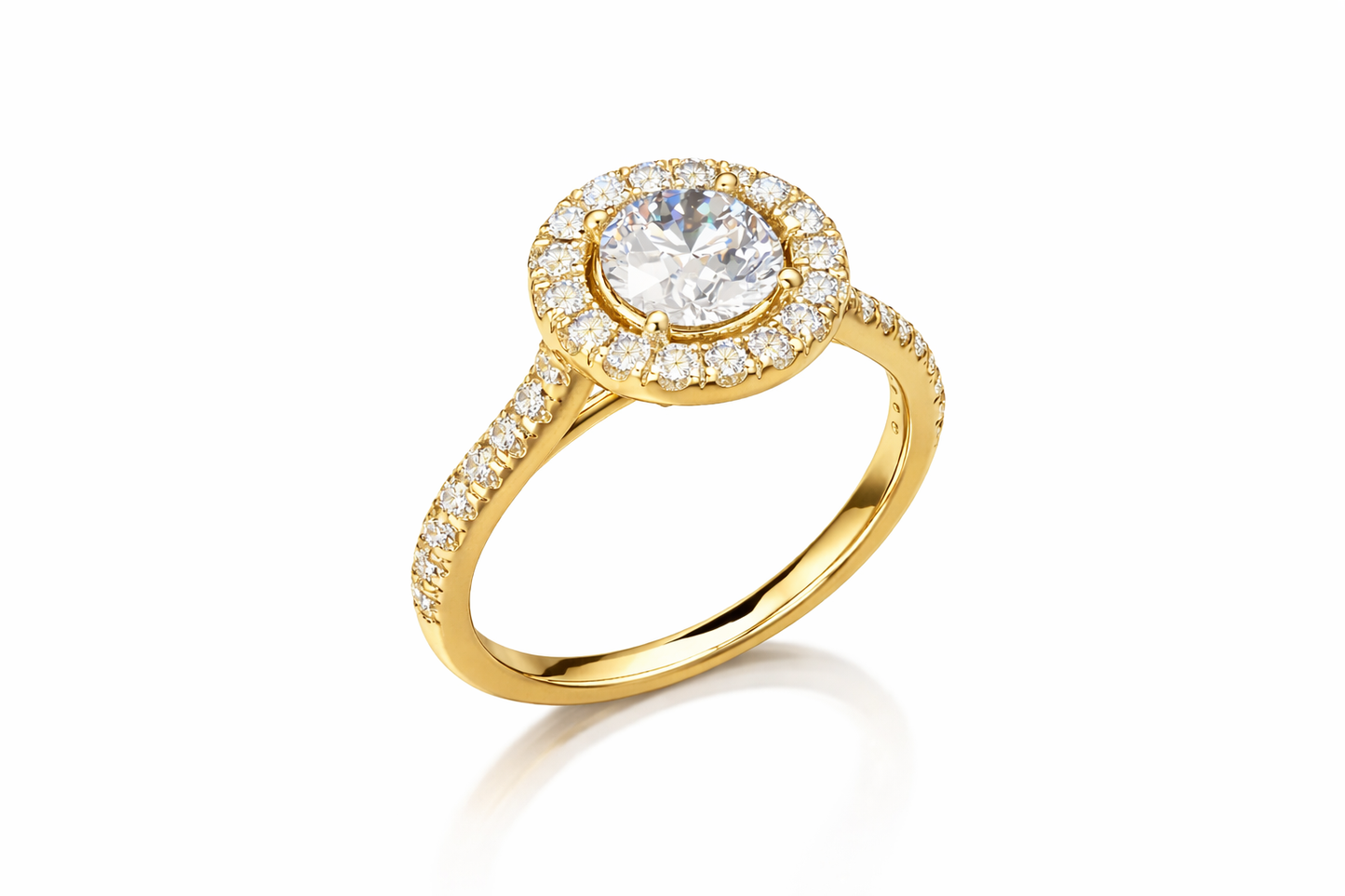 1.489 ctw Halo Diamond Engagement Ring