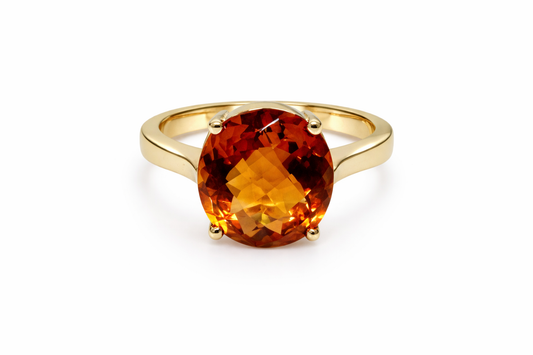 7.34 ct Genuine Citrine Oval Ring