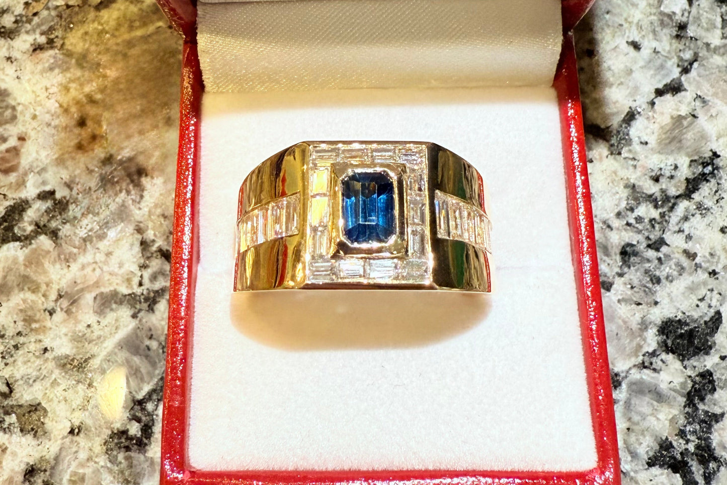 4.96 ctw Mens Sapphire Diamond Ring