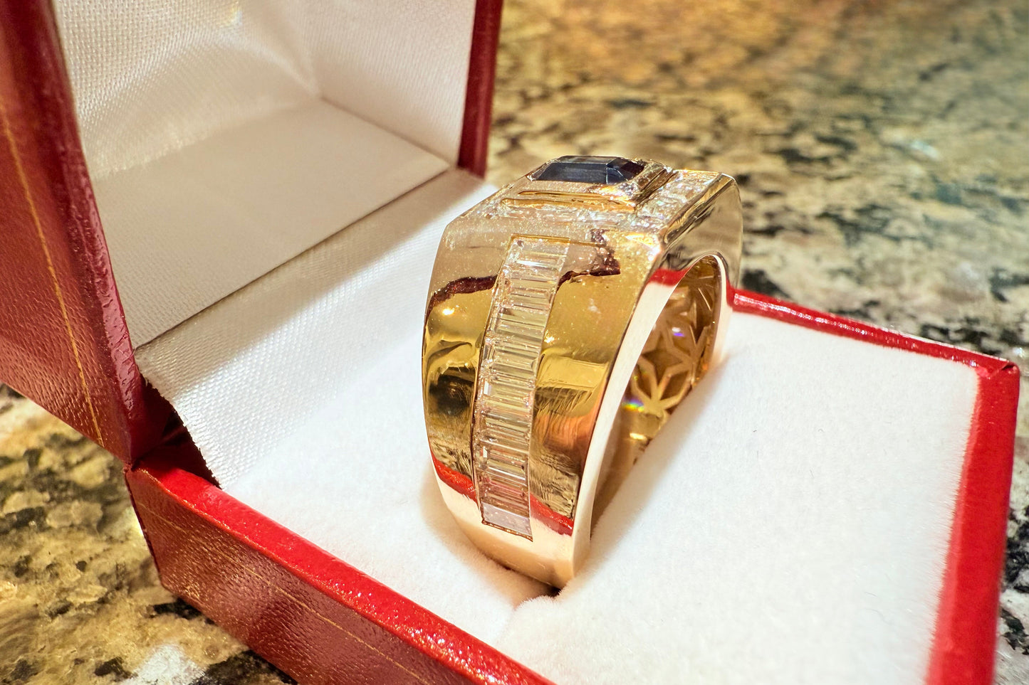 4.96 ctw Mens Sapphire Diamond Ring