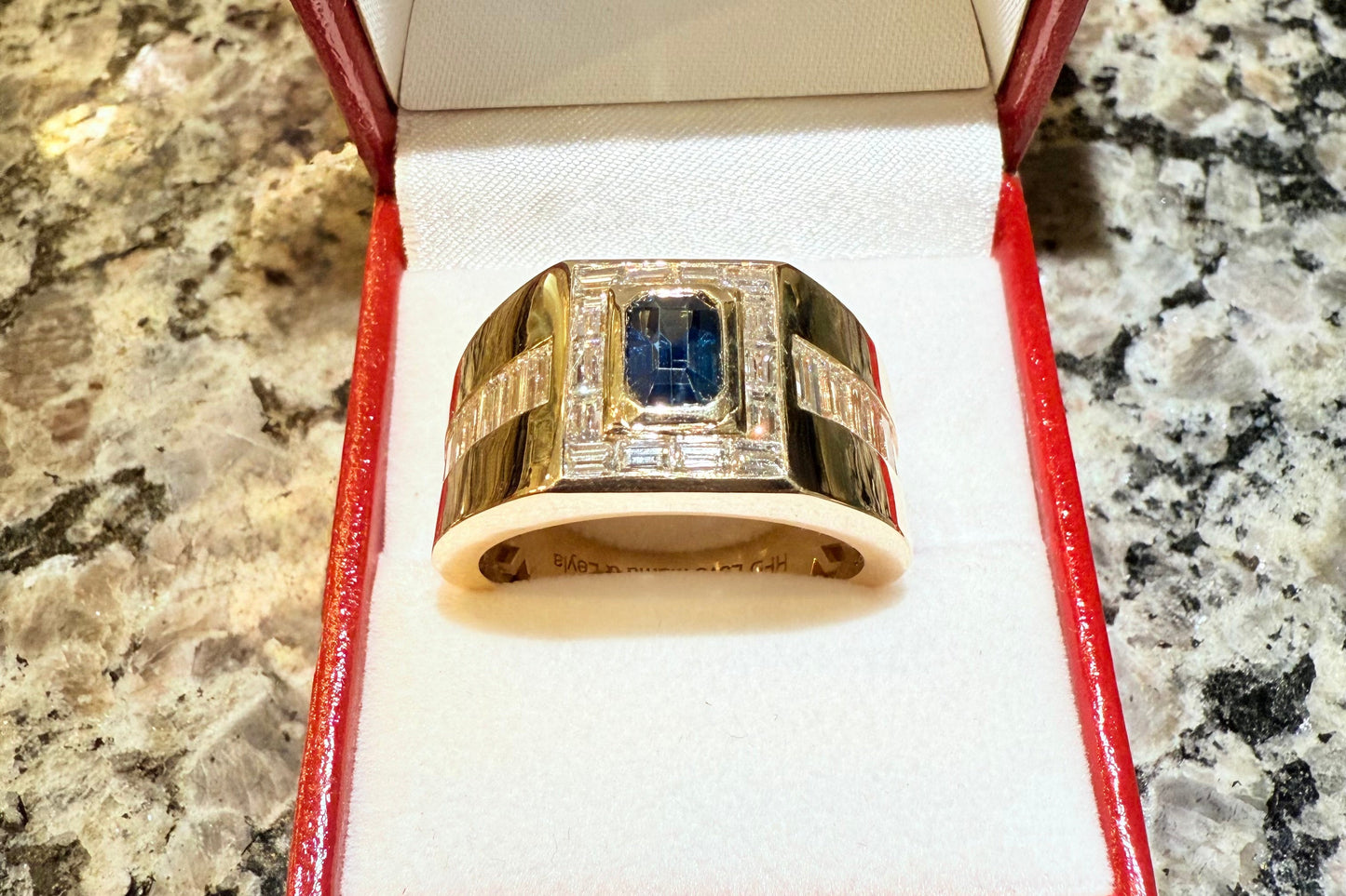 4.96 ctw Mens Sapphire Diamond Ring