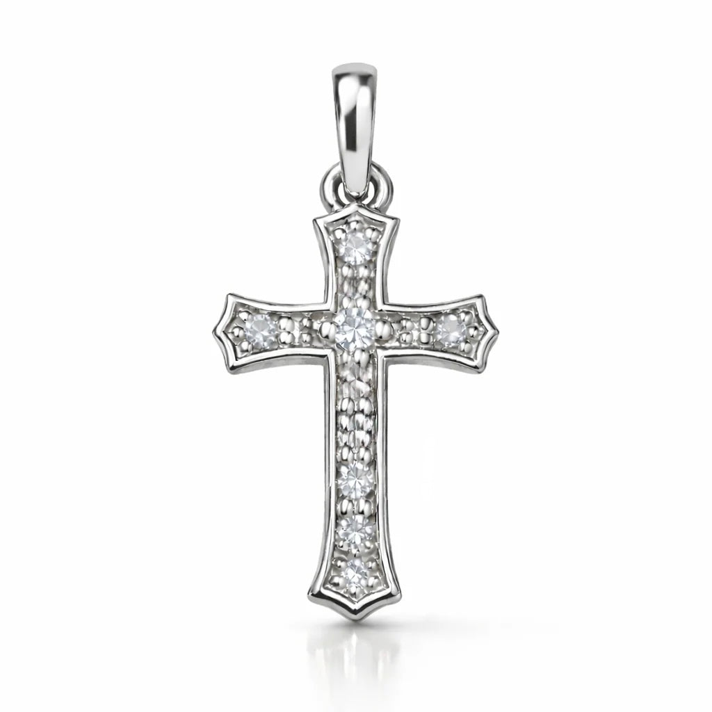 .10 ctw Round Diamond Cross Pendant