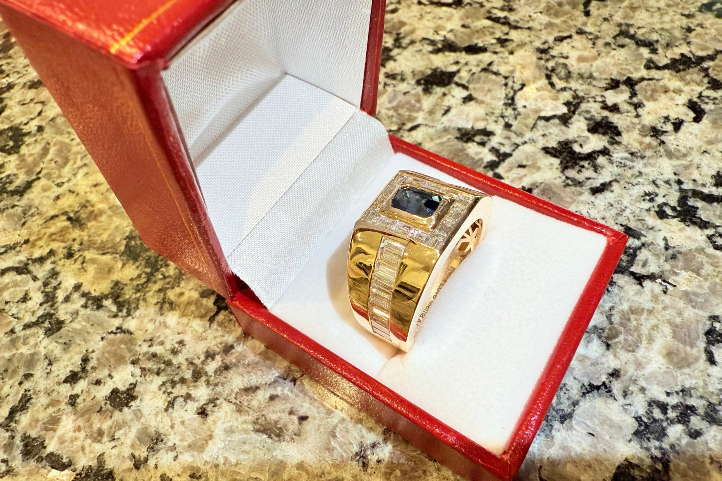 4.96 ctw Mens Sapphire Diamond Ring