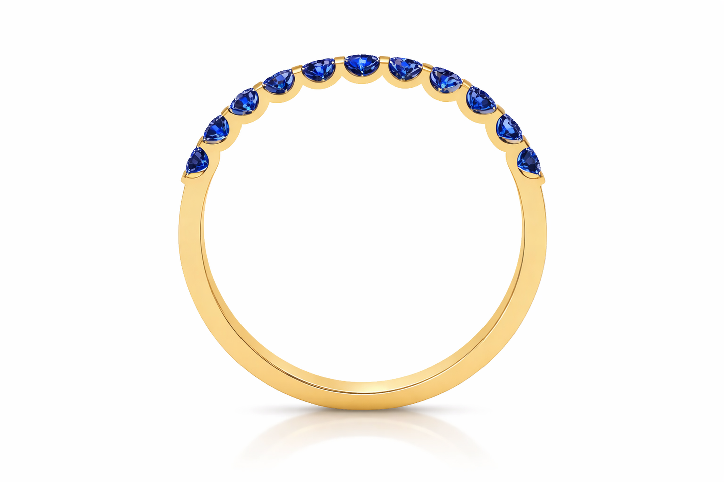 0.55 ctw Half Eternity Blue Sapphire Ring